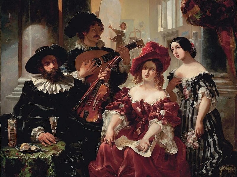1807-François Hyppolite Debon - Un recital nello studio dell'artista